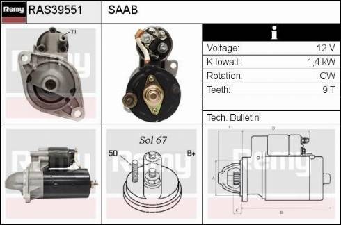 Remy RAS39551 - Starter www.autospares.lv