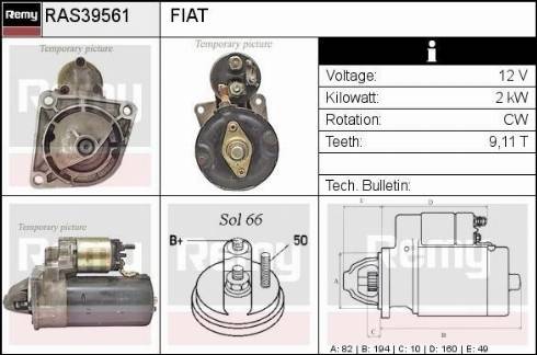 Remy RAS39561 - Starteris www.autospares.lv