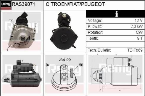 Remy RAS39071 - Стартер www.autospares.lv