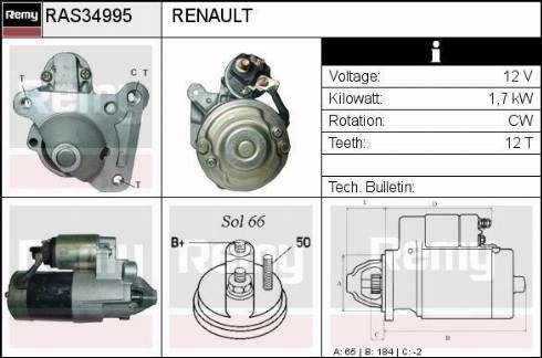 Remy RAS34995 - Starteris www.autospares.lv