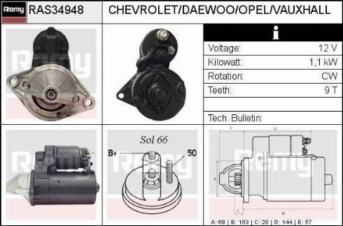 Remy RAS34948 - Starteris autospares.lv