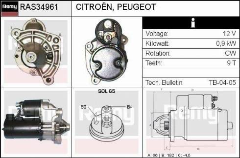 Remy RAS34961 - Starter www.autospares.lv