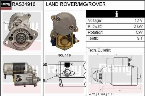 Remy RAS34916 - Starter www.autospares.lv