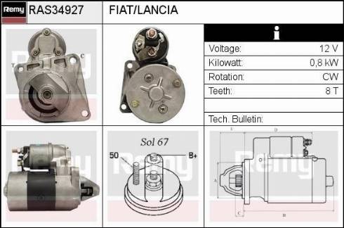 Remy RAS34927 - Starteris www.autospares.lv