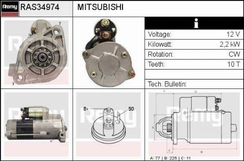 Remy RAS34974 - Стартер www.autospares.lv