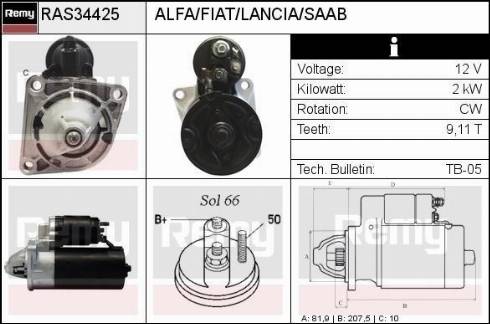 Remy RAS34425 - Стартер www.autospares.lv