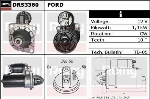 Remy RAS34471 - Starteris autospares.lv