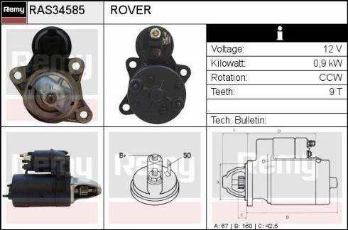 Remy RAS34585 - Starteris autospares.lv