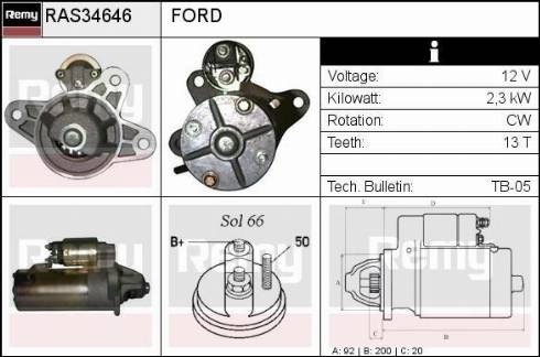 Remy RAS34646 - Starter www.autospares.lv