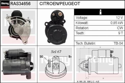 Remy RAS34656 - Starteris autospares.lv