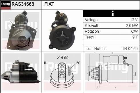 Remy RAS34668 - Starteris autospares.lv