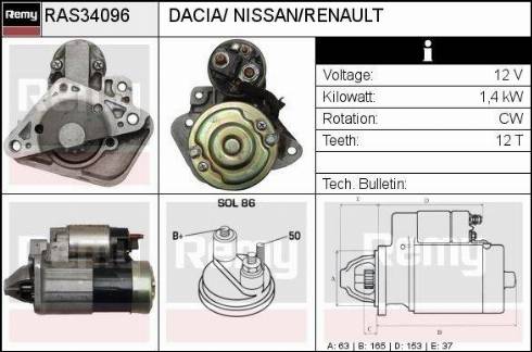 Remy RAS34096 - Starter www.autospares.lv