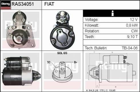 Remy RAS34051 - Starteris autospares.lv