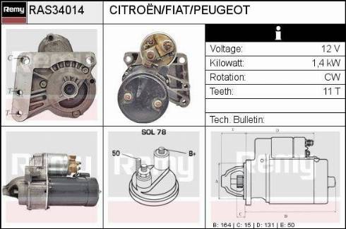 Remy RAS34014 - Starteris autospares.lv