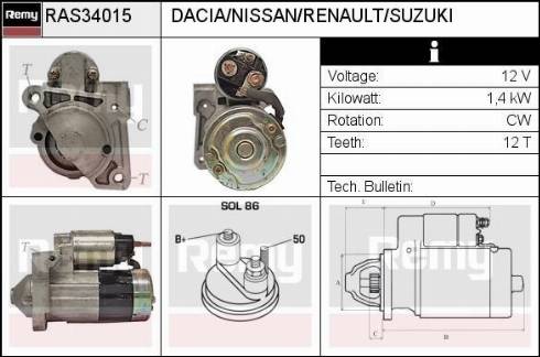 Remy RAS34015 - Starteris autospares.lv