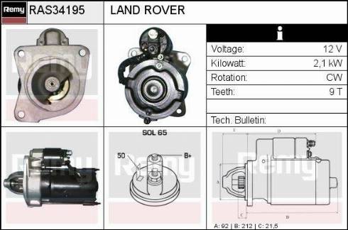 Remy RAS34195 - Стартер www.autospares.lv