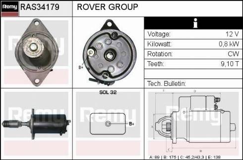 Remy RAS34179 - Starteris www.autospares.lv