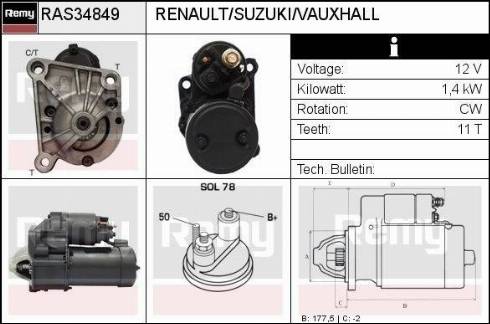 Remy RAS34849 - Стартер www.autospares.lv