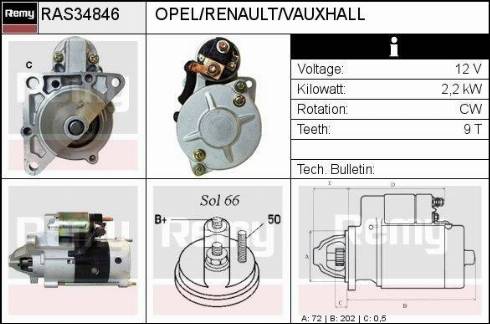 Remy RAS34846 - Starteris autospares.lv