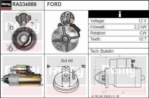 Remy RAS34889 - Starteris www.autospares.lv