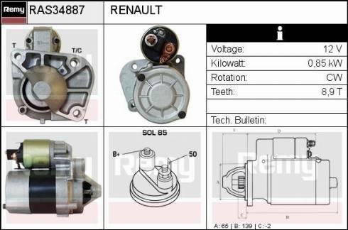 Remy RAS34887 - Starter www.autospares.lv