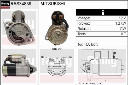 Remy RAS34839 - Starteris autospares.lv