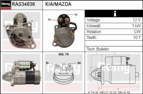 Remy RAS34836 - Starteris autospares.lv