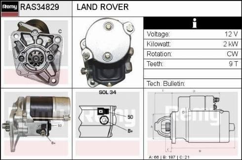 Remy RAS34829 - Стартер www.autospares.lv