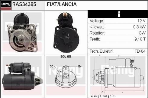 Remy RAS34385 - Starteris autospares.lv