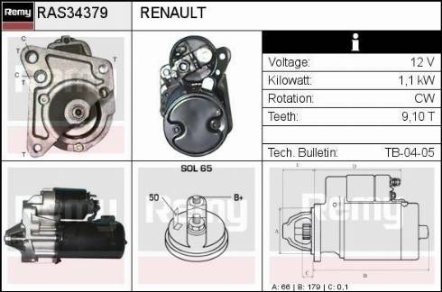 Remy RAS34379 - Starteris www.autospares.lv