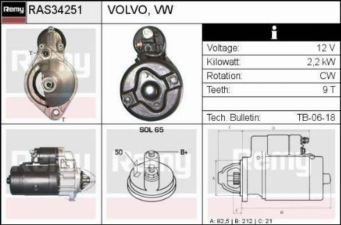 Remy RAS34251 - Стартер www.autospares.lv