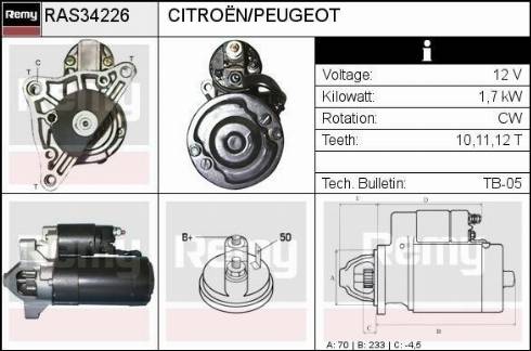 Remy RAS34226 - Стартер www.autospares.lv