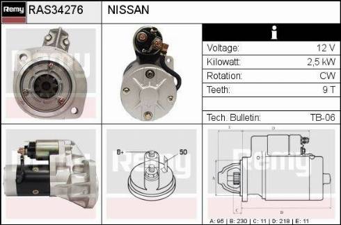 Remy RAS34276 - Стартер www.autospares.lv