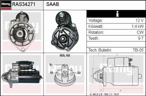 Remy RAS34271 - Starteris autospares.lv