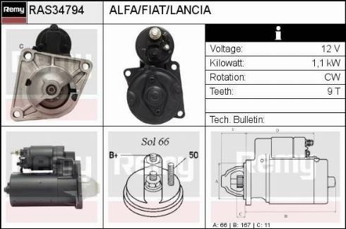 Remy RAS34794 - Starteris www.autospares.lv