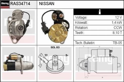 Remy RAS34714 - Starteris autospares.lv