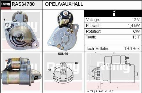 Remy RAS34780 - Starteris www.autospares.lv