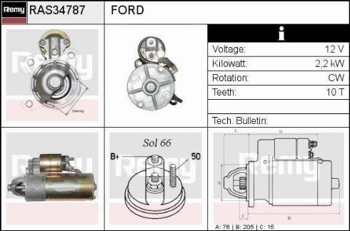 Remy RAS34787 - Стартер www.autospares.lv