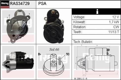 Remy RAS34729 - Стартер www.autospares.lv