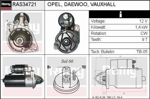 Remy RAS34721 - Стартер www.autospares.lv