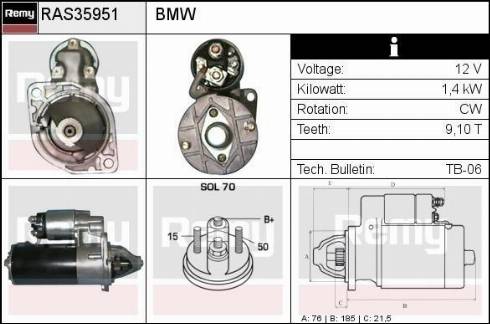 Remy RAS35951 - Starteris www.autospares.lv