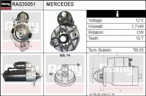 Remy RAS35051 - Starteris autospares.lv