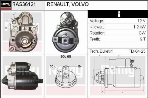 Remy RAS36121 - Starteris www.autospares.lv