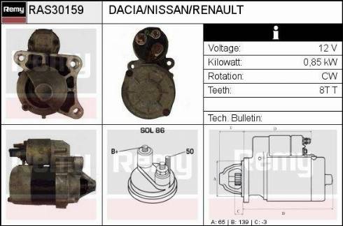 Remy RAS30159 - Стартер www.autospares.lv