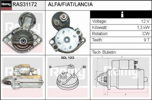 Remy RAS31172 - Стартер www.autospares.lv