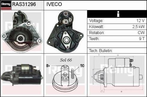 Remy RAS31296 - Стартер www.autospares.lv