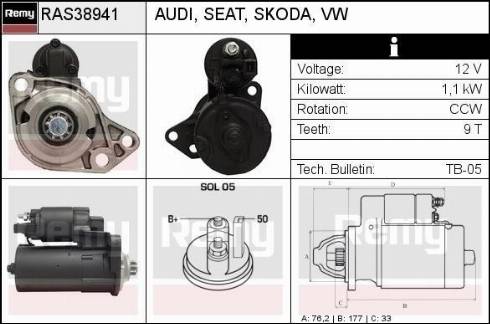 Remy RAS38941 - Starter www.autospares.lv