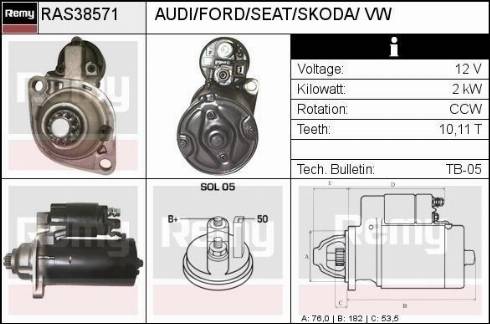 Remy RAS38571 - Starteris autospares.lv