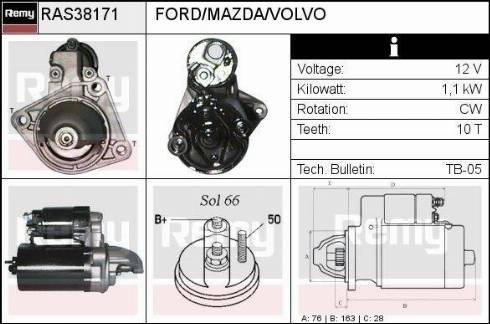 Remy RAS38171 - Starter www.autospares.lv