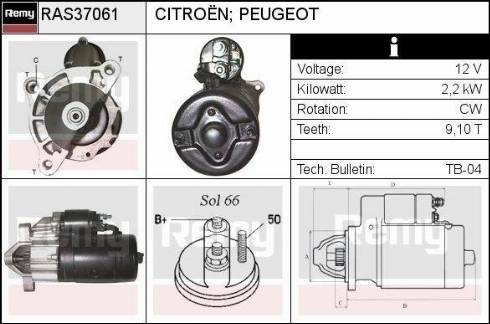 Remy RAS37061 - Starter www.autospares.lv